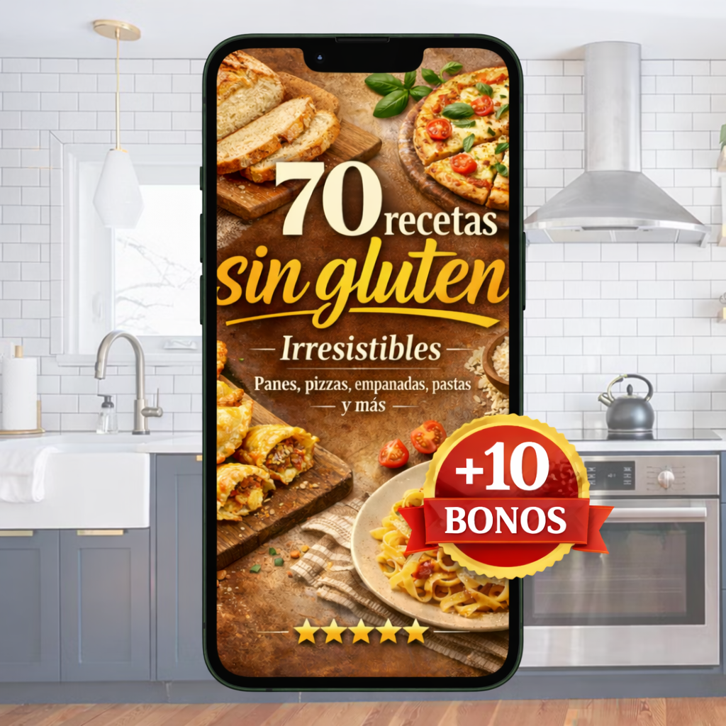 70 Recetas Sin Gluten Irresistibles | + 10 Bonos Exclusivos