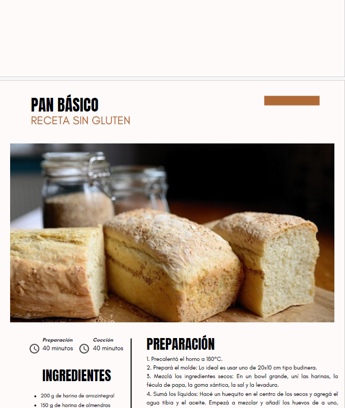 Vista previa del contenido del pack sin gluten