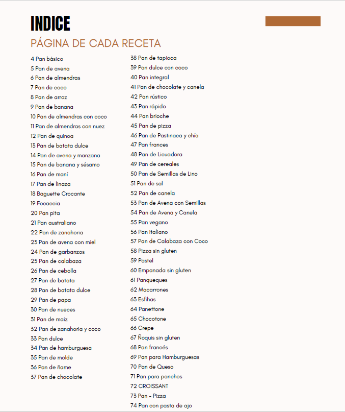 Vista previa del contenido del pack sin gluten